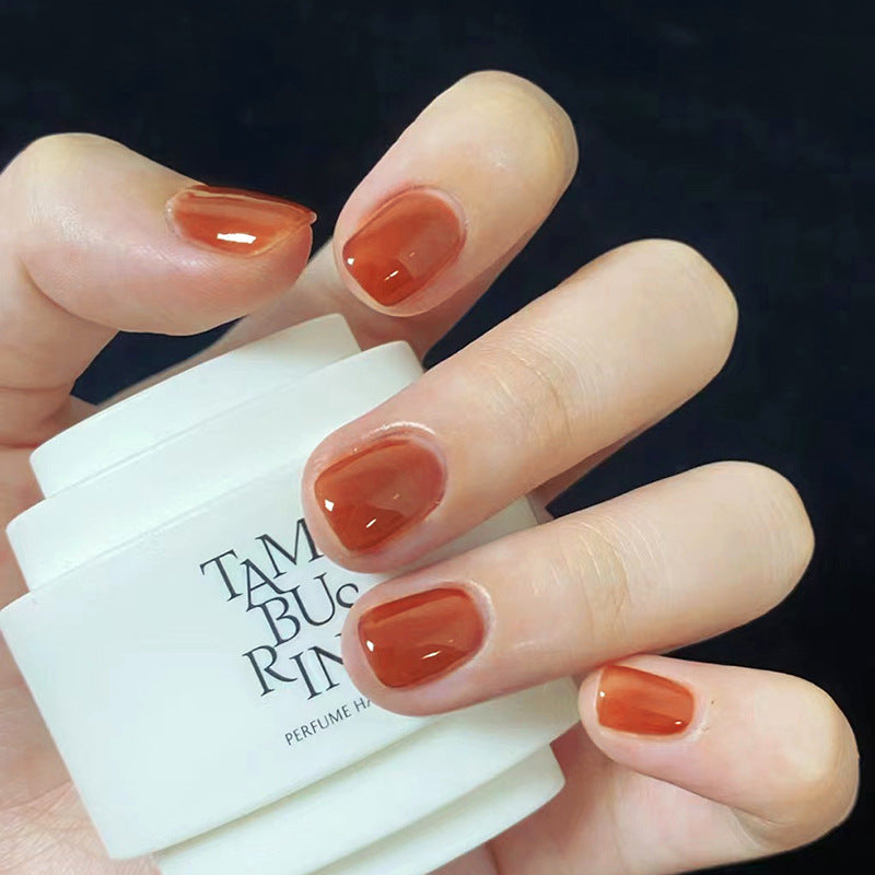 Morse Code Short Squoval Orange Jelly Press On Nails – RainyRoses