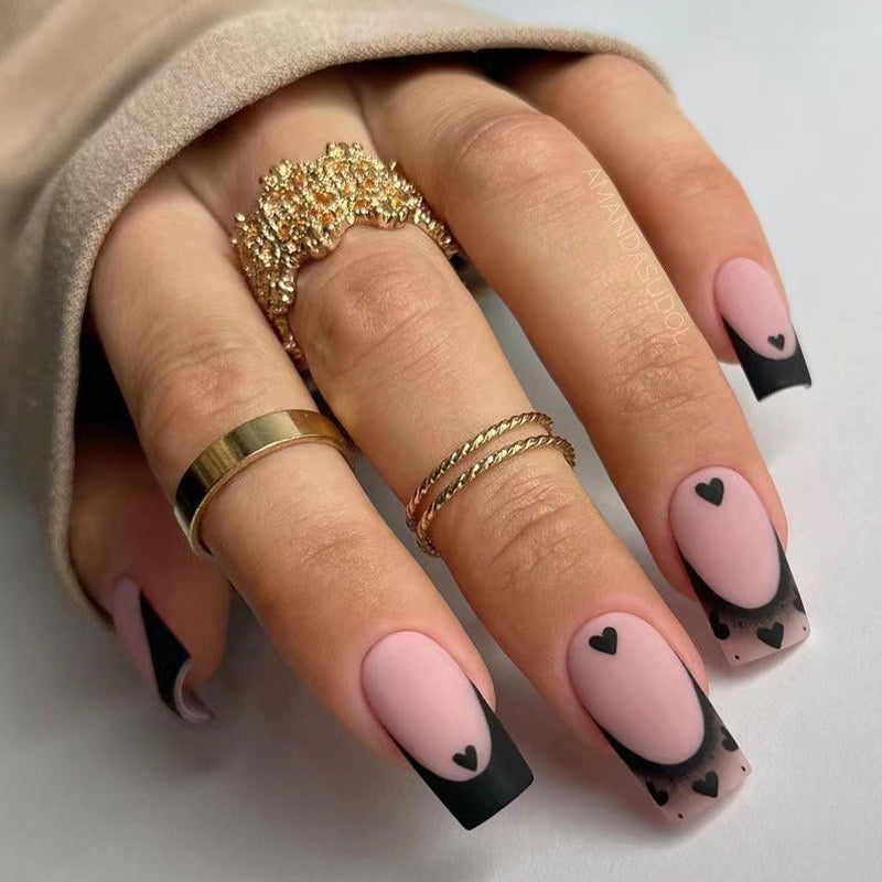 Black Heart Nails 