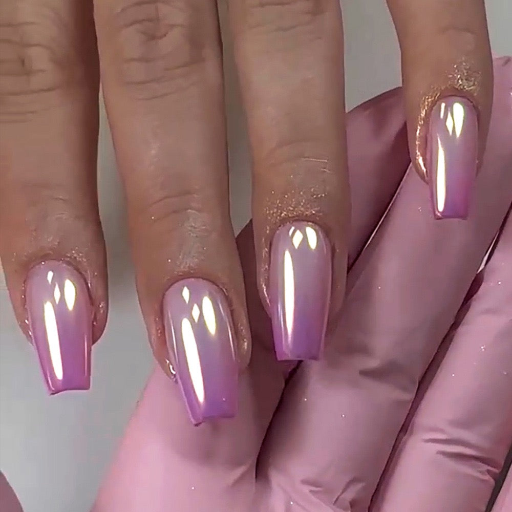 All Nighter Long Coffin Purple Glossy Press On Nails – RainyRoses