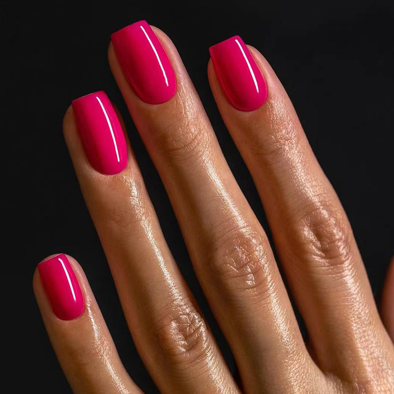 Short hot store pink acrylic nails