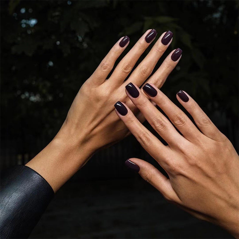 Speaks To You Long Square Purple Glitter Press On Nails – RainyRoses
