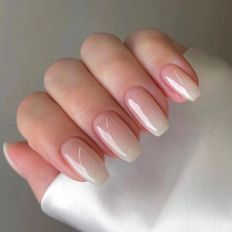 Pearl White French Tip Press on Nails Almond Nails, Coffin Nails