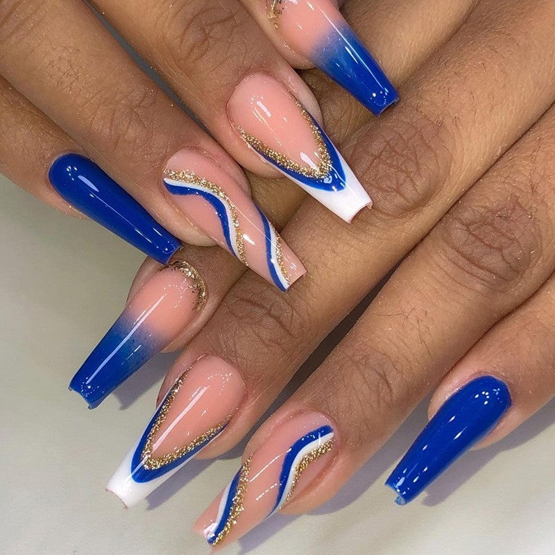 royal blue nails tips