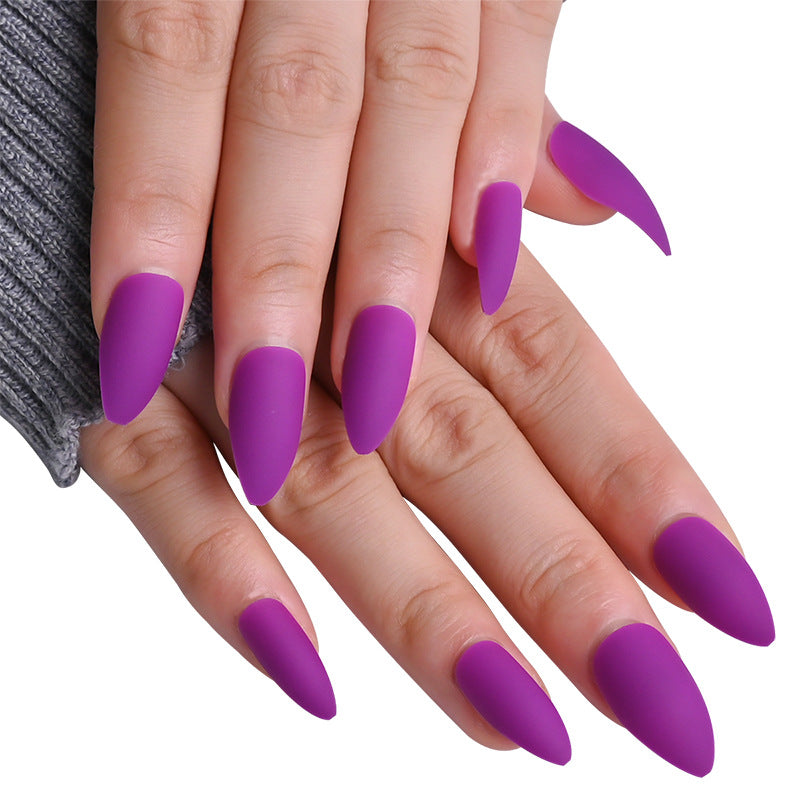 Glamourous Purple Matte Long Stiletto Press On Nail Set for Stunning Flawless Elegance