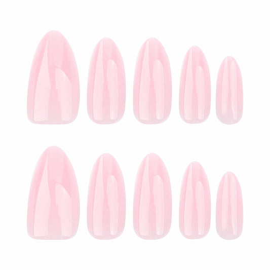 Blossom Dream Press On Nail Set Medium Almond Shaped Soft Pink Glossy Finish