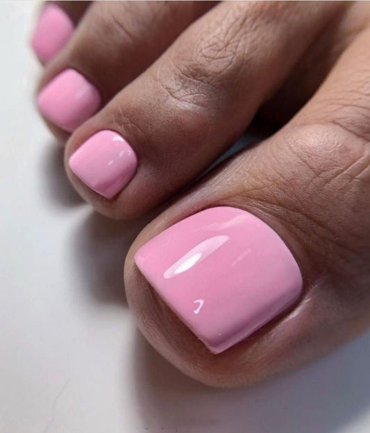 Sweet Pastel Dream Square Short Pink Press On Nail Set with Glossy Finish