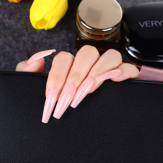 Elegant Affair Long Coffin Pink Ombre Press On Nail Set with Glossy Finish