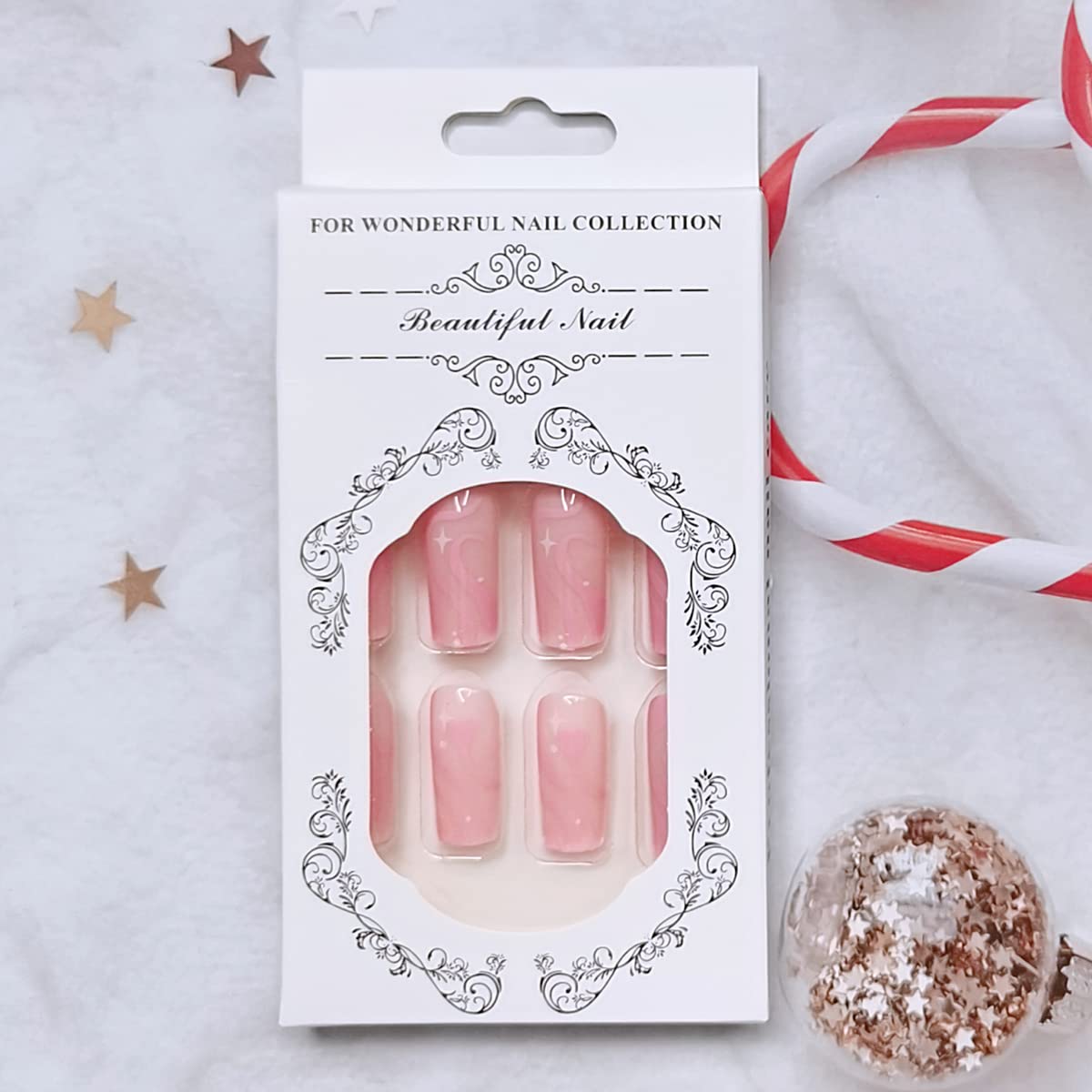 Sailor Who Long Coffin Pink Astrology Press On Nails