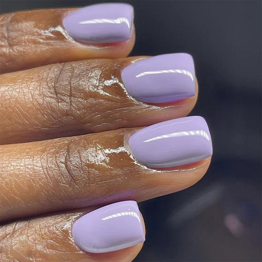 Lavender Dreams Medium Square Lilac Press-On Nails with Glossy Finish