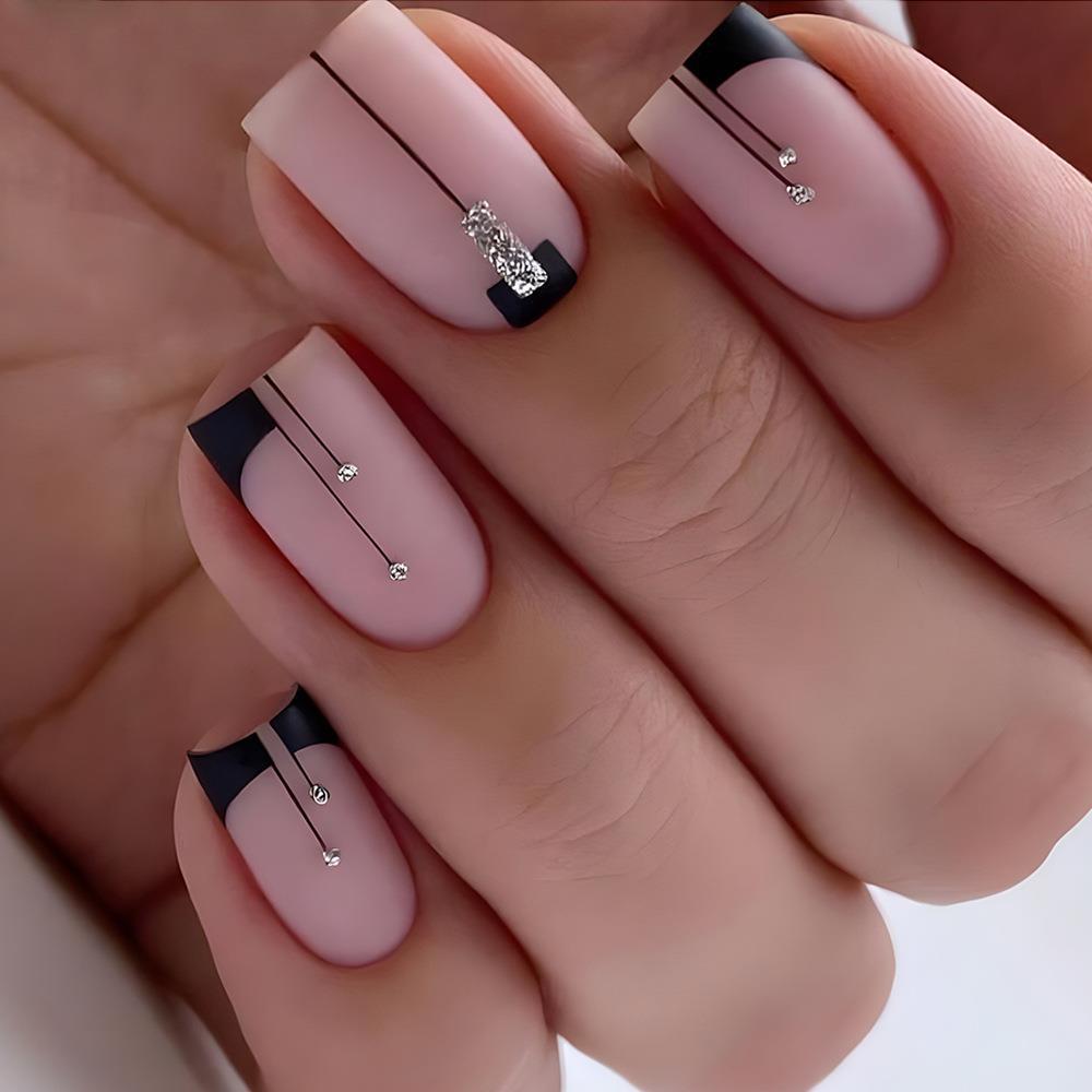 Answering Medium Square Pink Matte Press On Nails