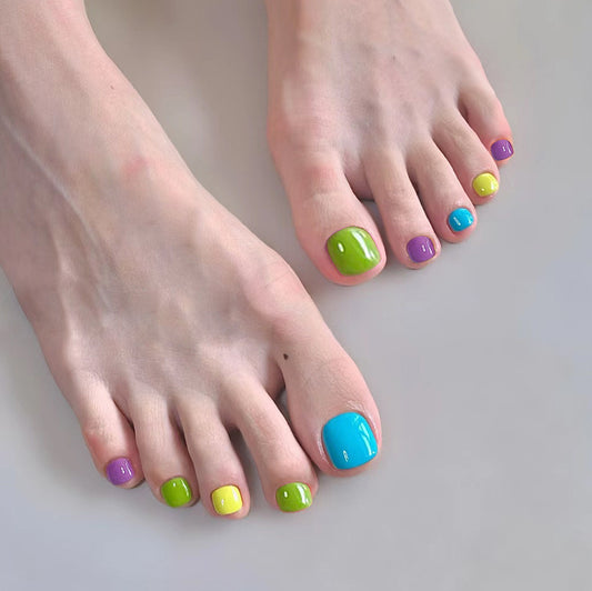 More Candy Store Summer Multicolor Press On Toenails