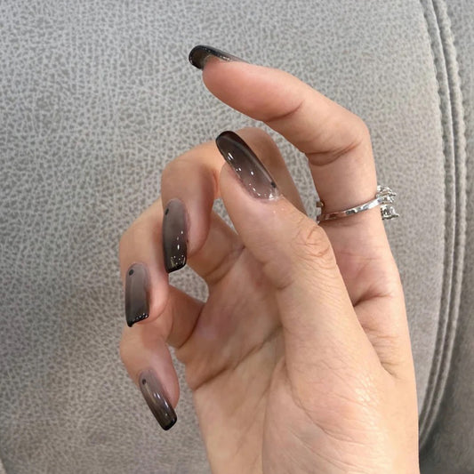 2 Punk 4 U Long Square Black Everyday Press On Nails