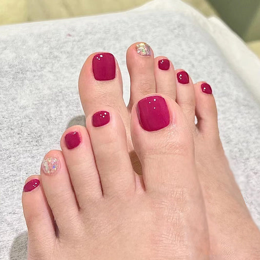 Niche Studded Pink Press On Toenails