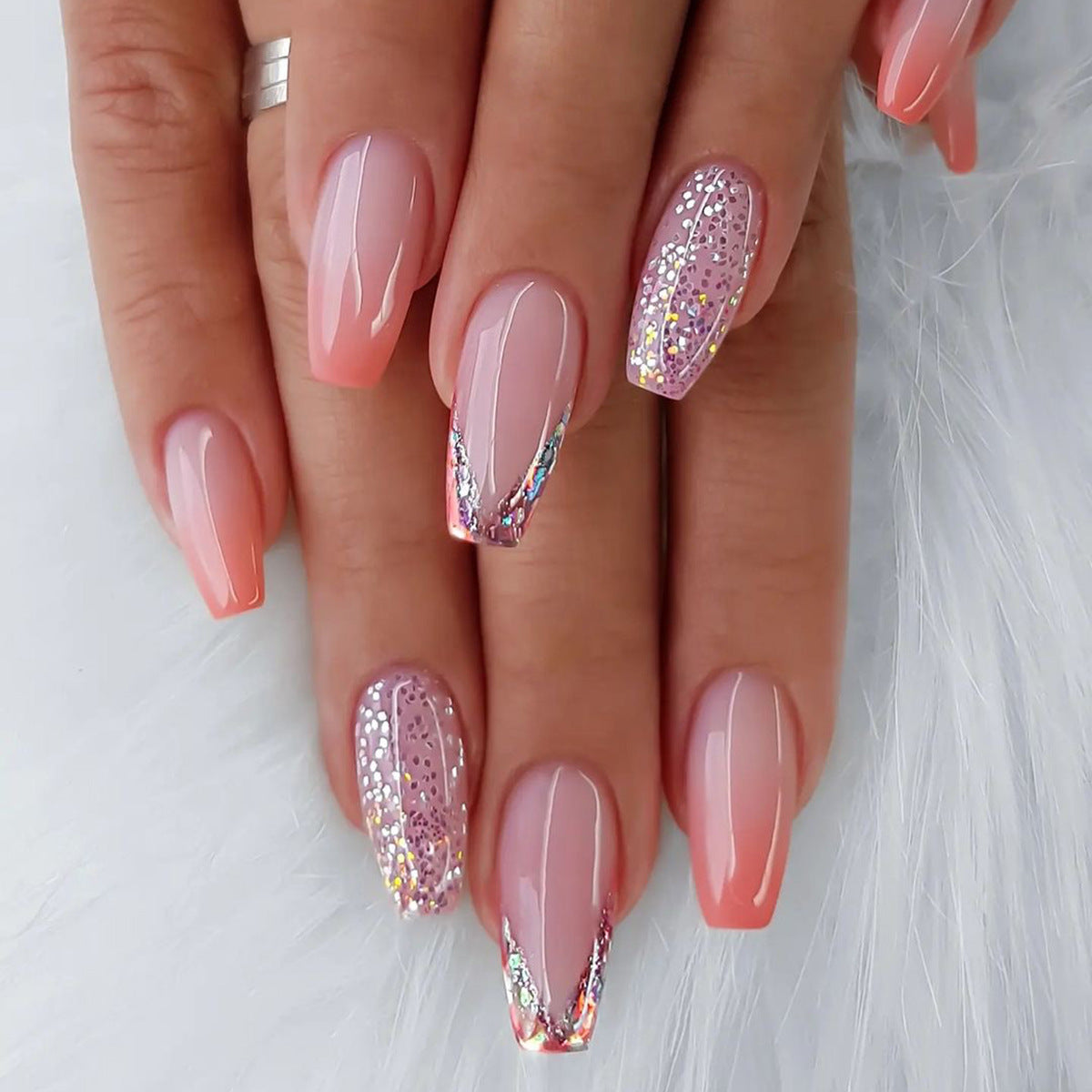 Brunch Tomorrow? Long Coffin Pink Cute Press On Nails