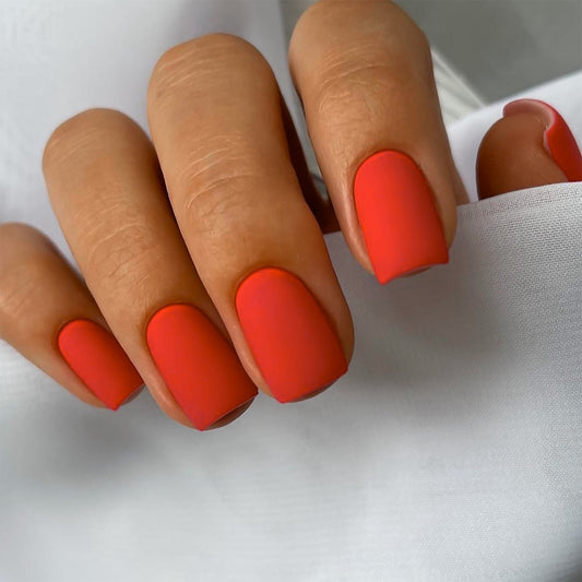 Sizzling Summer Short Square Coral Matte Press-On Nail Set