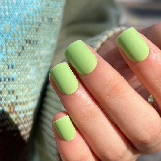 Springtime SoirŽe Medium Square Soft Green Matte Press-On Nails