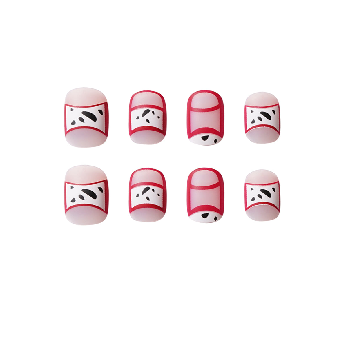 Pink Cowgirl Short Square Pink Animal Pattern Press On Nails