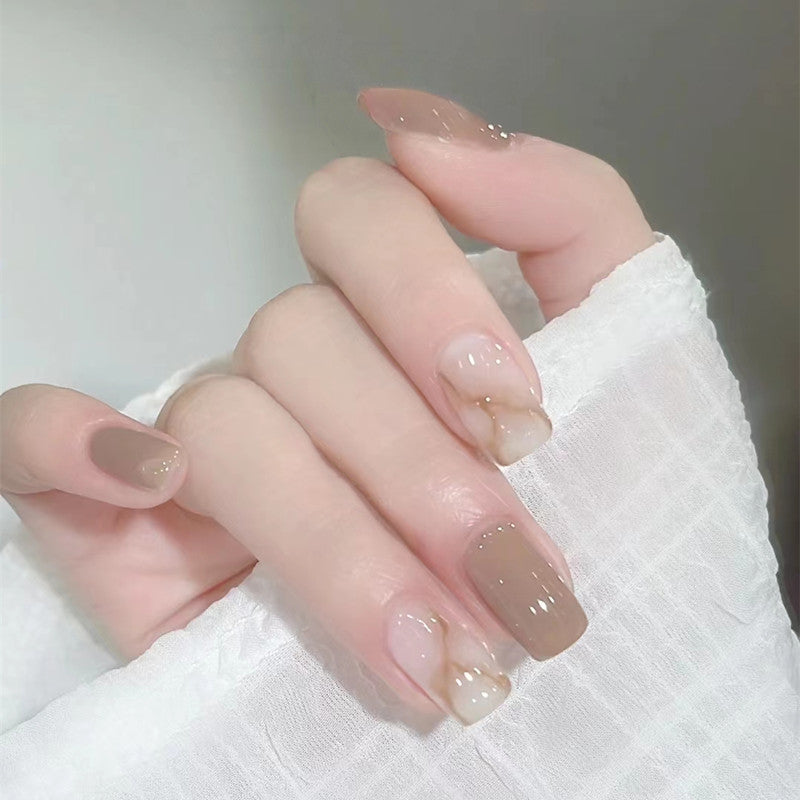 The Ivory Coast Medium Square Beige Everyday Press On Nails