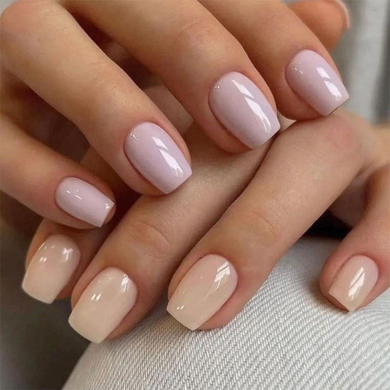 Stripped Away Short Coffin Beige Everyday Press On Nails