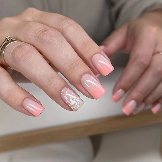 Refresh The Brightness Medium Square White Winter Press On Nails