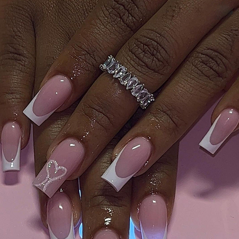 Over The Top Long Square Pink Studded Press On Nails