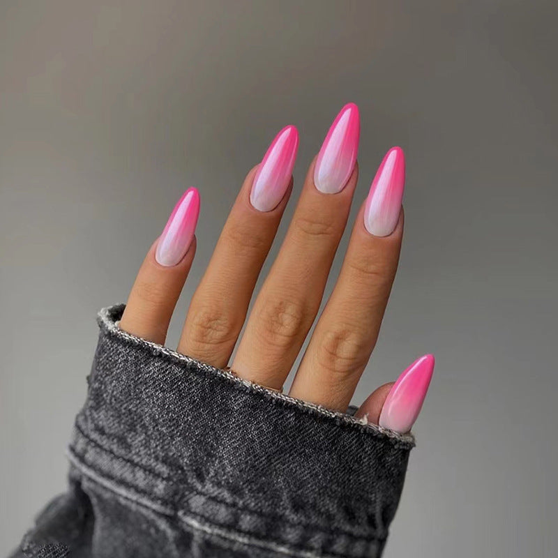 Do Love It Long Almond Pink Glossy Press On Nails