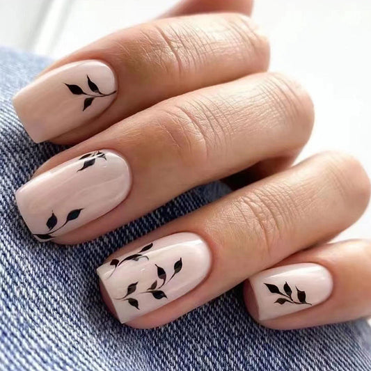 Unhidden Medium Square Beige Everyday Press On Nails