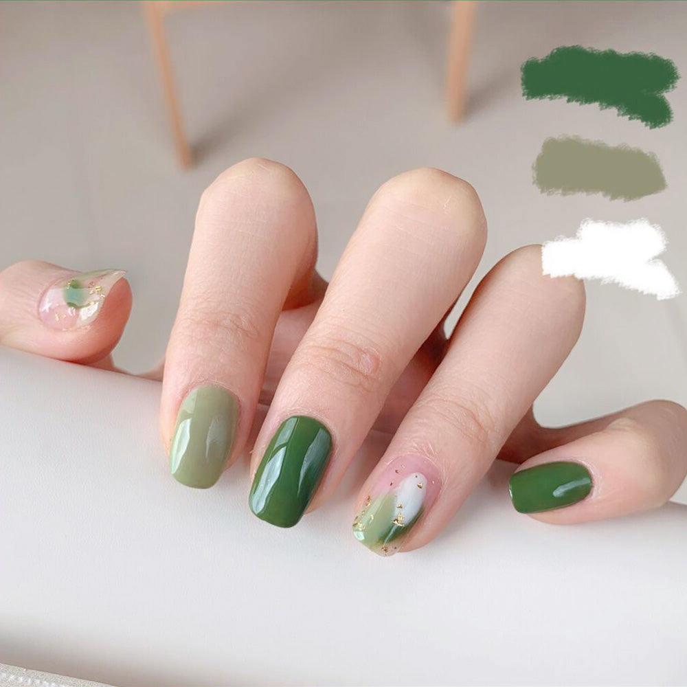 Like Myself Long Square Green Spring St. Patrick's Day Press On Nails